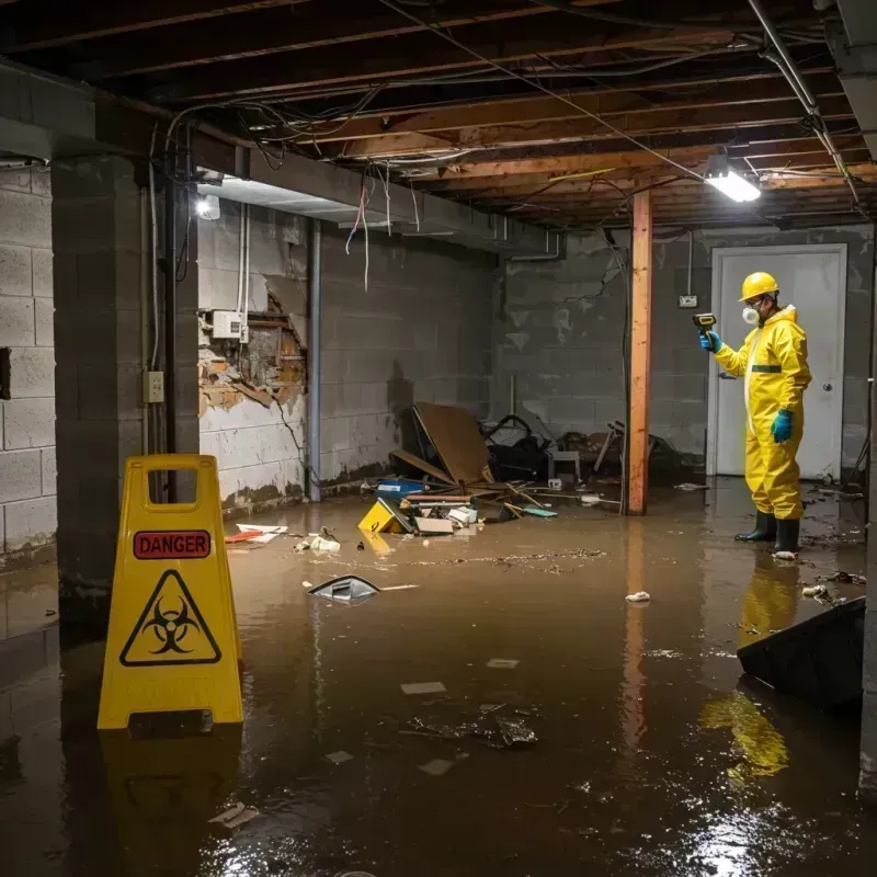 Flooded Basement Electrical Hazard in Shullsburg, WI Property